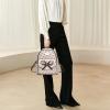 I IHAYNER Girls Bowknot Cute Leather Backpack Mini Backpack Purse for Women(Beige-1)