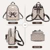 I IHAYNER Girls Bowknot Cute Leather Backpack Mini Backpack Purse for Women(Coffee)