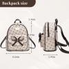 I IHAYNER Girls Bowknot Cute Leather Backpack Mini Backpack Purse for Women(Coffee)