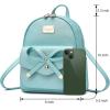I IHAYNER Girls Bowknot Cute Leather Backpack Mini Backpack Purse for Women(Pearl Blue)