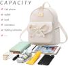 I IHAYNER Girls Bowknot Cute Leather Backpack Mini Backpack Purse for Women(Pink)