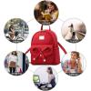 I IHAYNER Girls Bowknot Cute Leather Backpack Mini Backpack Purse for Women(Red)