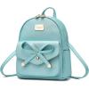 I IHAYNER Girls Bowknot Cute Leather Backpack Mini Backpack Purse for Women(Pearl Blue)