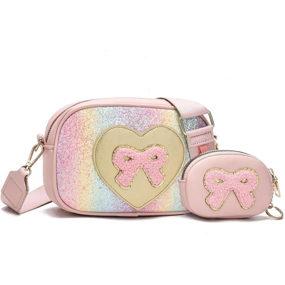 imageI IHAYNER Birthday Gifts for Girl Kids Purse Little Girls Purse Crossbody Bag for Women Small Travel Shoulder Bags for Girls PinkPink