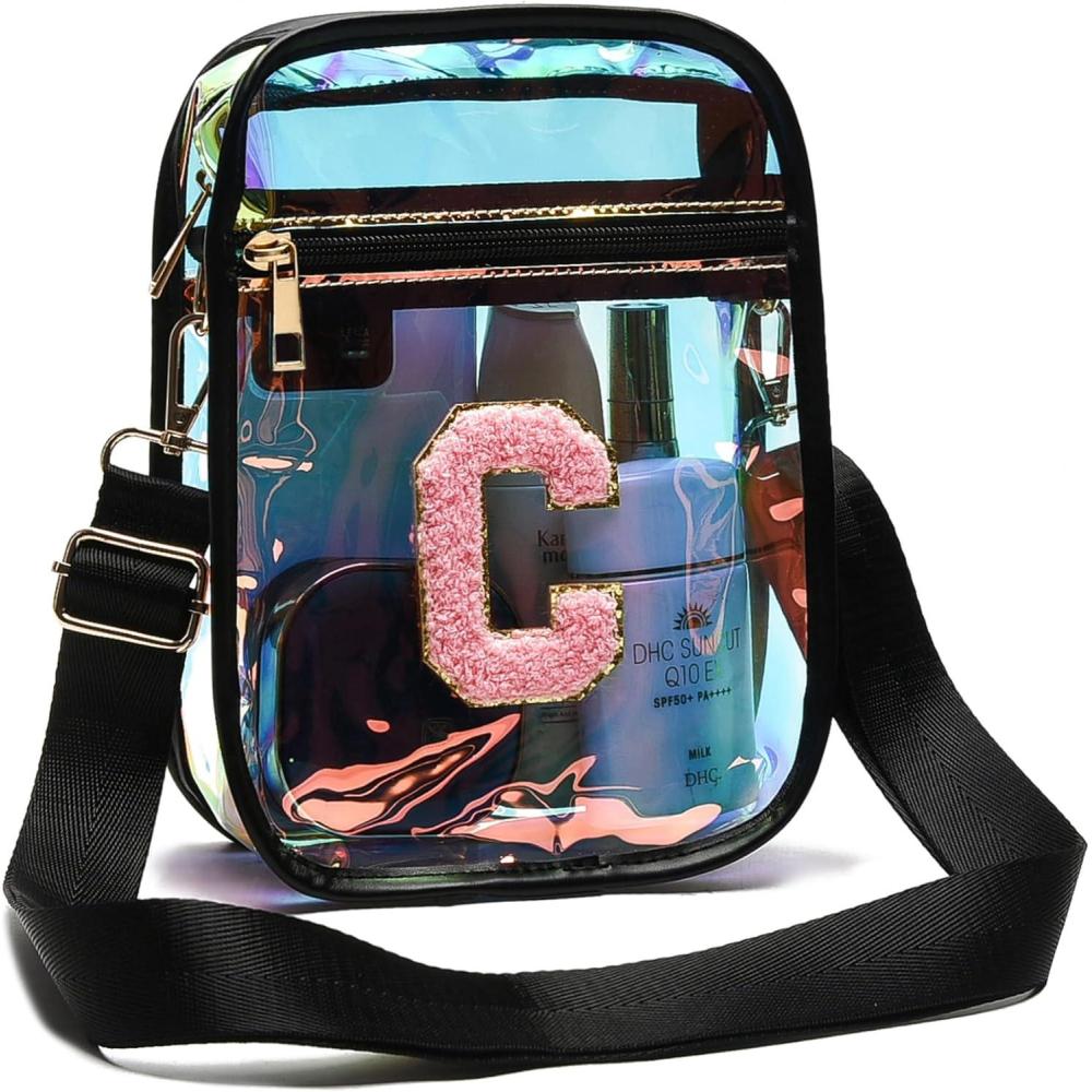imageI IHAYNER Initial Clear Bag for Stadium Events Transparent Crossbody Bags for Women Messegner Bag for Concerts Sport TravelC