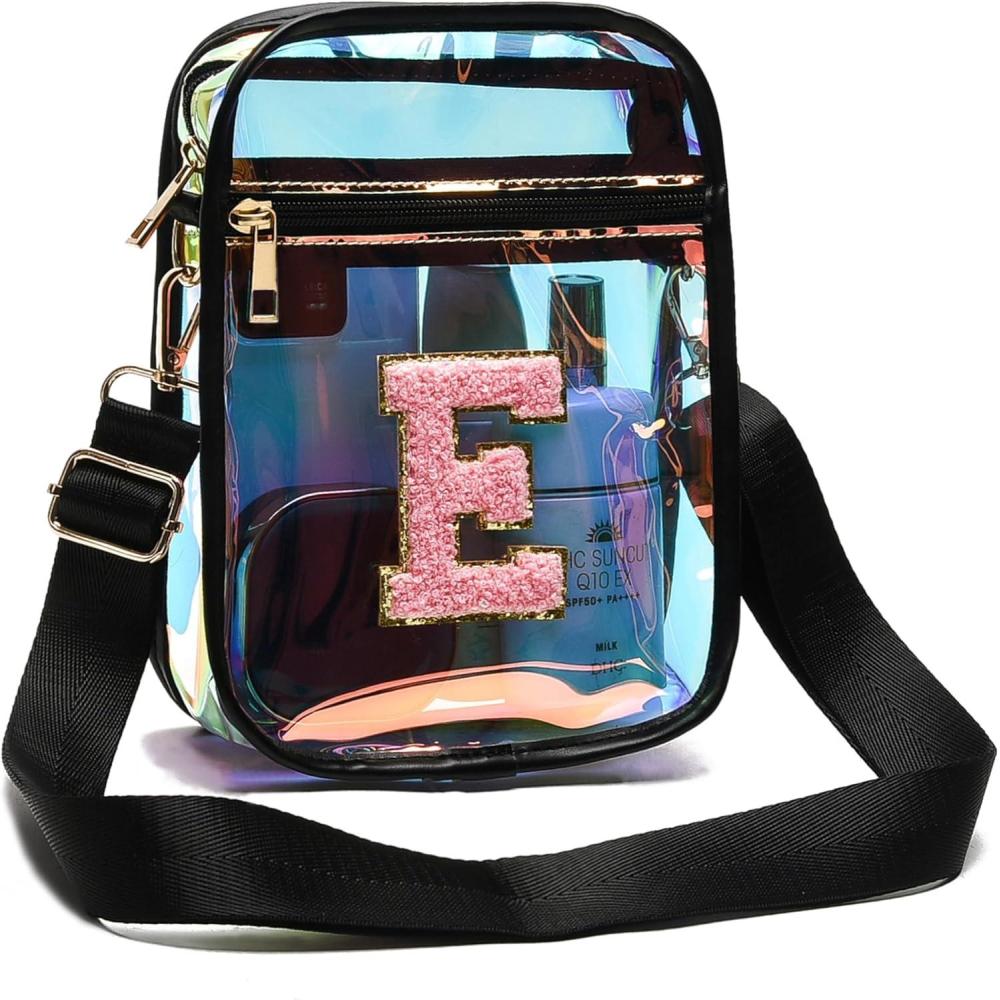 imageI IHAYNER Initial Clear Bag for Stadium Events Transparent Crossbody Bags for Women Messegner Bag for Concerts Sport TravelE