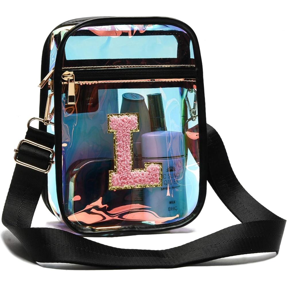 imageI IHAYNER Initial Clear Bag for Stadium Events Transparent Crossbody Bags for Women Messegner Bag for Concerts Sport TravelL