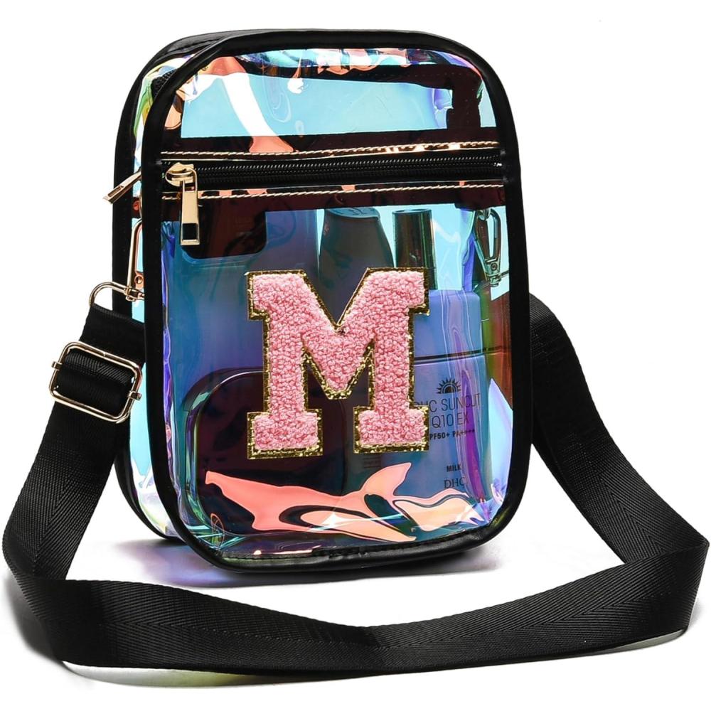 imageI IHAYNER Initial Clear Bag for Stadium Events Transparent Crossbody Bags for Women Messegner Bag for Concerts Sport TravelM