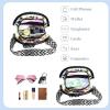 I IHAYNER Clear Bag for Stadium Events Fashion Wasit Pack for Girls Small Initial Sling Bag Holographic Laser Crossbody Bags Black-A(E)