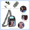 I IHAYNER Clear Bag for Stadium Events Fashion Wasit Pack for Girls Small Initial Sling Bag Holographic Laser Crossbody Bags Black-A(K)