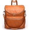 I IHAYNER Diaper Bag Backpack Leather Backpack for Women Travel Backpack Baby Bag Large with Troller Straps Capacity for Wet Clothes, Breast Pump, Milk Bottle Brown(Brown)