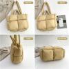 I IHAYNER Puffer Tote Bag for Women Large Quilted Puffy Handbag Lightweight Satchel Purse for Work Travel Padded Shoulder Bag(Khaki)