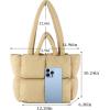 I IHAYNER Puffer Tote Bag for Women Large Quilted Puffy Handbag Lightweight Satchel Purse for Work Travel Padded Shoulder Bag(Pink)