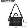 I IHAYNER Puffer Tote Bag for Women Large Quilted Top Handle Bags Soft Puffy Crossbody Bag Lightweight Carryall Bag for Work(Black)