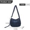 I IHAYNER Puffer Tote Bag for Women Lightweight Quilted Padding Hobo Bag Large Soft Puffy Crossbody Shoulder Bag Purse(Blue)