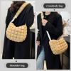 I IHAYNER Puffer Tote Bag for Women Lightweight Quilted Padding Hobo Bag Large Soft Puffy Crossbody Shoulder Bag Purse(Khkai)