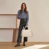I IHAYNER Puffer Tote Bag for Women Lightweight Top Handle Handbag Large Shoulder Bag with Zipper for Travel Work(Beige-1)