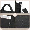 I IHAYNER Puffer Tote Bag for Women Lightweight Top Handle Handbag Large Shoulder Bag with Zipper for Travel Work(Black-1)