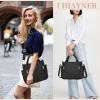 I IHAYNER Puffer Tote Bag for Women Lightweight Top Handle Handbag Large Shoulder Bag with Zipper for Travel Work(Black-1)