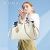 I IHAYNER Women Purses and Handbags Leather Top Handle Handbags Satchel Shoulder Bags for Mom Messenger Tote Bag for Ladies(White)