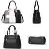 Women Handbags Large Tote Shoulder Bag Crossbody Bag for Women Color Stitching Top Handle Satchel Hobo 2pcs Purse Set(Black-1)