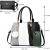 Women Handbags Large Tote Shoulder Bag Crossbody Bag for Women Color Stitching Top Handle Satchel Hobo 2pcs Purse Set(Black-1)