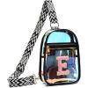 I IHAYNER Clear Bag for Stadium Events Fashion Wasit Pack for Girls Small Initial Sling Bag Holographic Laser Crossbody Bags Black-A(E)