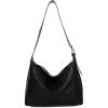 I IHAYNER Hobo Crossbody Bag for Women Stylish Soft Leather Shoulder Purse Casual Handbag Tote(Black)