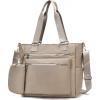 I IHAYNER Laptop Tote Bag for Women 15.6 Inch Waterproof Canvas Work Bag Business Briefcase Computer Bags for Travel(Khaki)