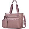 I IHAYNER Laptop Tote Bag for Women 15.6 Inch Waterproof Canvas Work Bag Business Briefcase Computer Bags for Travel(Purple)