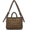 I IHAYNER Puffer Tote Bag for Women Large Quilted Top Handle Bags Soft Puffy Crossbody Bag Lightweight Carryall Bag for Work(Coffee)