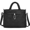 I IHAYNER Puffer Tote Bag for Women Lightweight Top Handle Handbag Large Shoulder Bag with Zipper for Travel Work(Black)