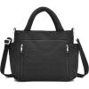 I IHAYNER Puffer Tote Bag for Women Lightweight Top Handle Handbag Large Shoulder Bag with Zipper for Travel Work(Black-1)