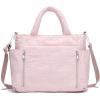 I IHAYNER Puffer Tote Bag for Women Lightweight Top Handle Handbag Large Shoulder Bag with Zipper for Travel Work(Pink-1)