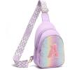 I IHAYNER Small Initial Sling Bag for Girls Fashion Waist Pack for Women Cute Crossbody Fanny Pack Personalized Girl Gifts (Purple-A）