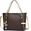 I IHAYNER Vegan Leather Tote Bag Large Handbags for Women Tote Bag Designer Bags with Compartment for Travel Work(Coffee)