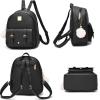 Girls 3-Pieces Fahsion Leather Backpack Purse Set for Women Rucksack for Ladies Satchel Bag for Girls(Purple)