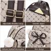 I IHAYNER Girls Bowknot 3-Pieces Fahsion Leather Backpack Backpack Purse for Women Rucksack for Ladies Shoulder Bag(Beige-1)