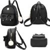 I IHAYNER Girls Bowknot 3-Pieces Fahsion Leather Backpack Backpack Purse for Women Rucksack for Ladies Shoulder Bag(Dark Apricot)