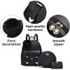 I IHAYNER Mini Backpack Purse for Teen Girls 3-PCS Fashion Backpack Cute Travel Daypacks Women Pompom Backpack Shoulder Bag(Pearl Purple)