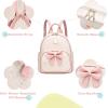 I IHAYNER Women Quilted Leather Backpack Small Bowknot Mini Backpack Purse for Girls Personalized Trendy Stuff Gifts for Kids Blue(Blue)