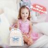 I IHAYNER Women Quilted Leather Backpack Small Bowknot Mini Backpack Purse for Girls Personalized Trendy Stuff Gifts for Kids Blue(Blue)