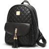 IHAYNER Women’s Simple Design Quilted Mini Backpack – 3Pcs Leather Backpack Purse for Women(Black)