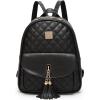 IHAYNER Women’s Simple Design Quilted Mini Backpack – 3Pcs Leather Backpack Purse for Women(Black)