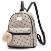 I IHAYNER Girls Fashion Backpack Purse Leather Mini Backpack Purse for Women Satchel School Bags with Pompom Travel Daypacks(Kahki)