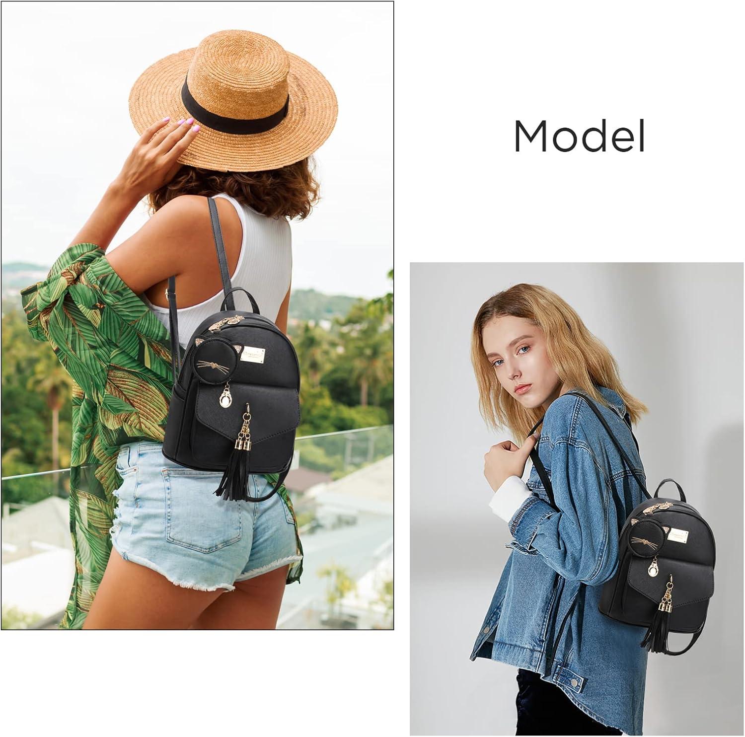 imageI IHAYNER Girls Fashion Backpack Mini Purse Backpack for Women Small Leather Backpack Purse for Teen Girls with Coin PurseGreen