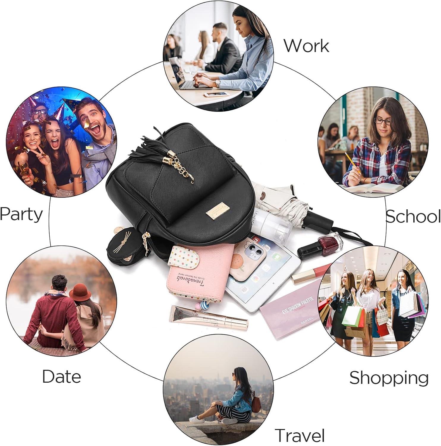 imageI IHAYNER Girls Fashion Backpack Mini Purse Backpack for Women Small Leather Backpack Purse for Teen Girls with Coin PurseGreen