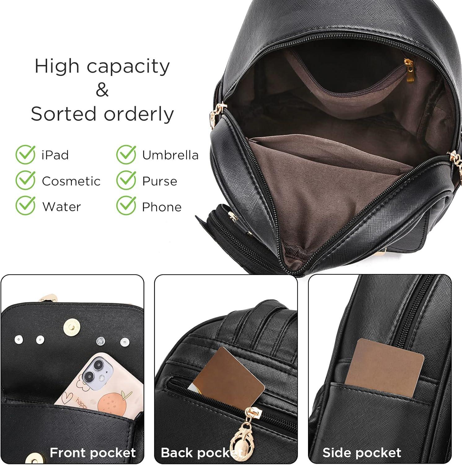 imageI IHAYNER Girls Fashion Backpack Mini Purse Backpack for Women Small Leather Backpack Purse for Teen Girls with Coin PursePearl Purple1