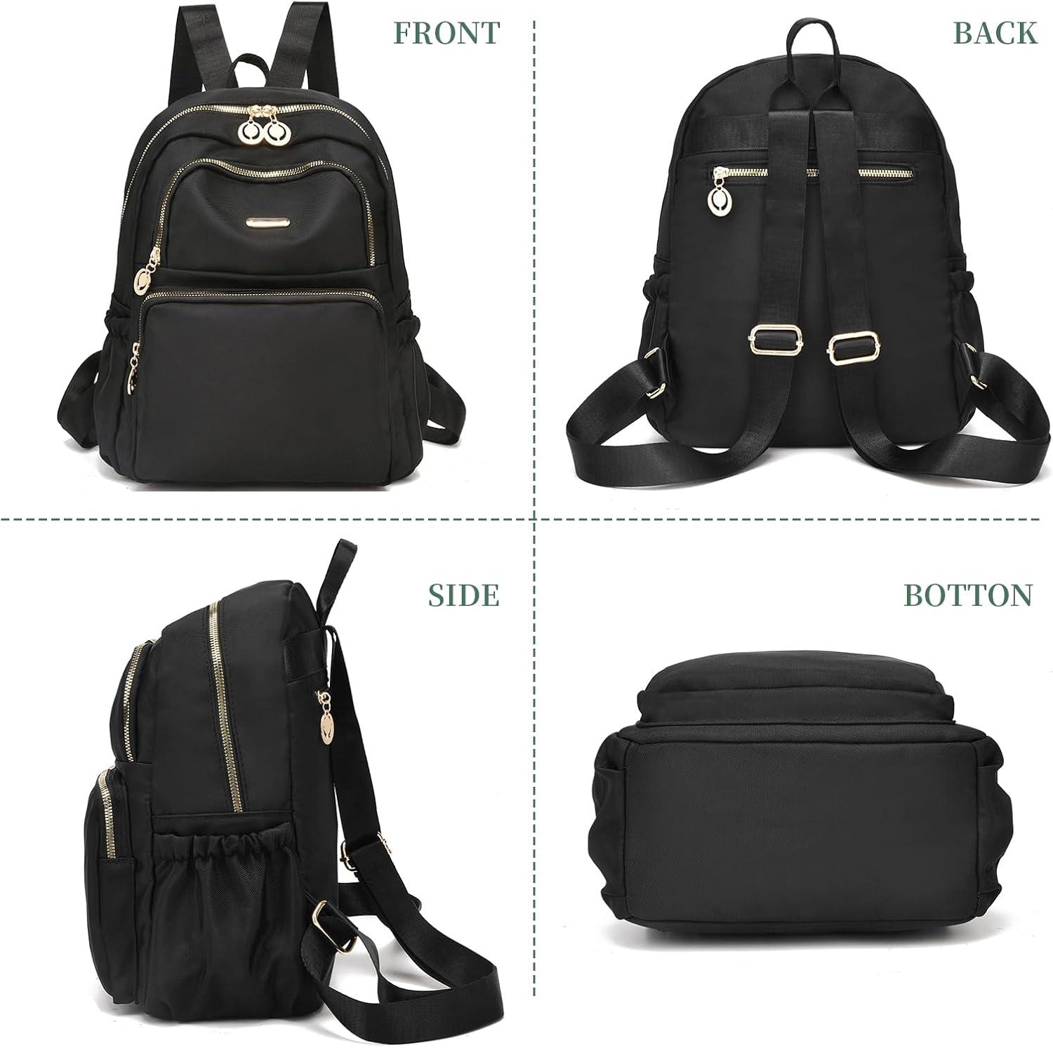 imageI IHAYNER Mini Backpack Purse Small Backpack for Women Lightweight Nylon Travel Bags Small Casual Daypacks for College Work Light GreenBlack