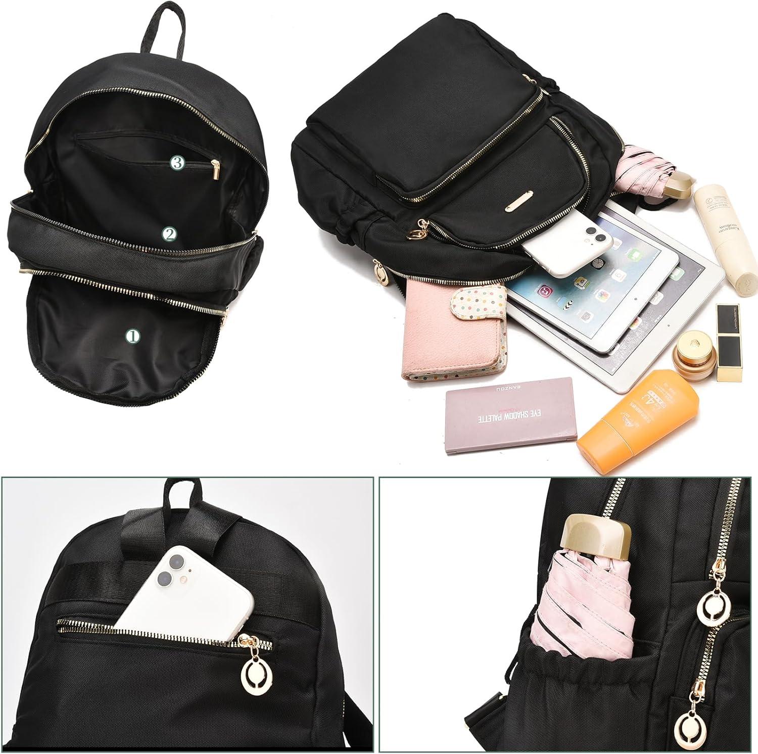 imageI IHAYNER Mini Backpack Purse Small Backpack for Women Lightweight Nylon Travel Bags Small Casual Daypacks for College Work Light GreenCamel